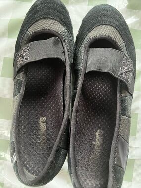 Skechers Women’s Black Gray Mary Jane Shoes Bellacore balletcore  street  size 8